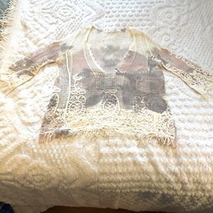Simply Couture lace embroidered sweater, NWOT